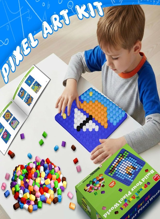 Bbiamsleep Pixel Art Kit for Kids, 500 Pcs 10 Colors Pixel Bricks Challenge Fine Motor Skills Game Educational Science Kits Learning Toys for Math Manipulatives Sensory Bin Sorting Counting Training - Image 4